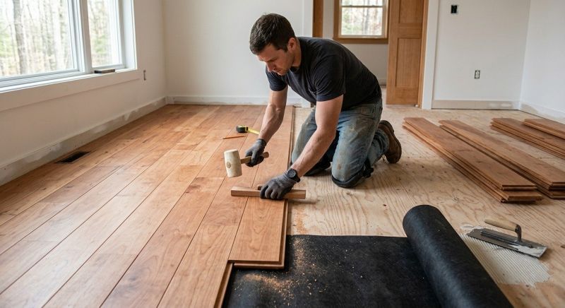 Cherry Floor Installation in Port Orchard, WA
