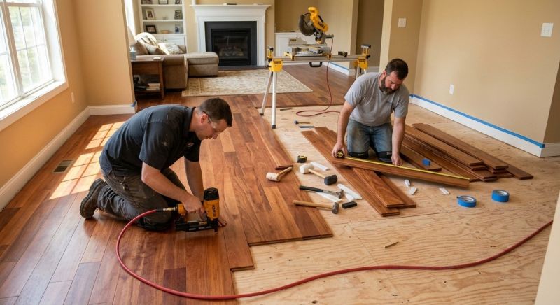 Cherry Floor Installation in Woodinville, WA